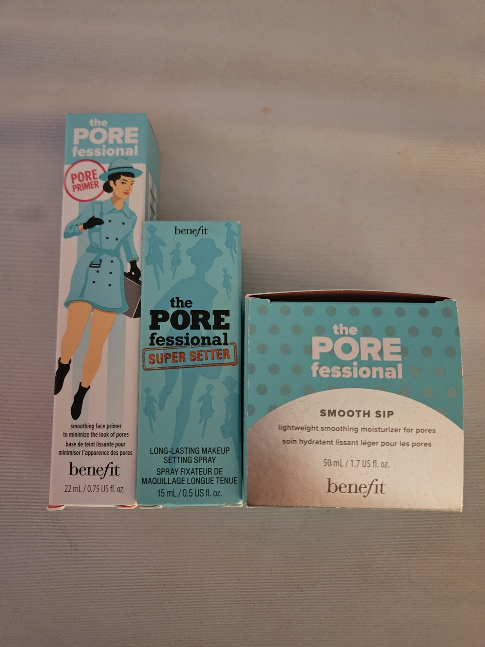 Lot of Benefit POREfessional Skincare Set Super setter, smooth sip, pore primer